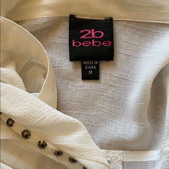 Bebe button down shirt, sz M - Picture 4 of 4